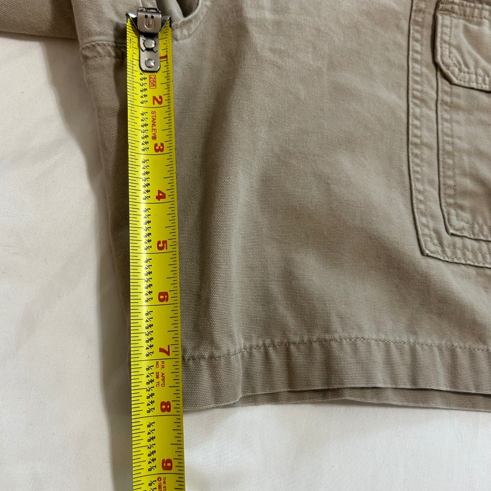 Savane Mens Khaki Tan Cotton Canvas Cargo Shorts Size 38 Elastic Waist Outdoor - Picture 4 of 9